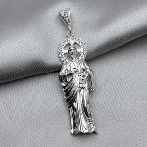 #D152 - Dije San Judas Tadeo Zirconia Plata - A09/12.0