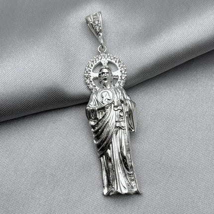 #D152 - Dije San Judas Tadeo Zirconia Plata - A09/12.0