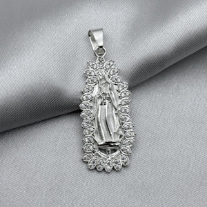 #D119 - Dije Virgen De Guadalupe Con Zirconia Plata - A09/6.2