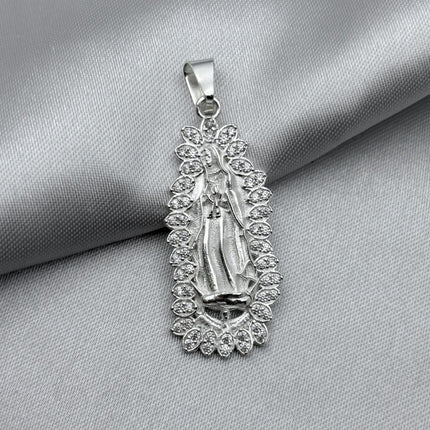 #D119 - Dije Virgen De Guadalupe Con Zirconia Plata - A09/6.2