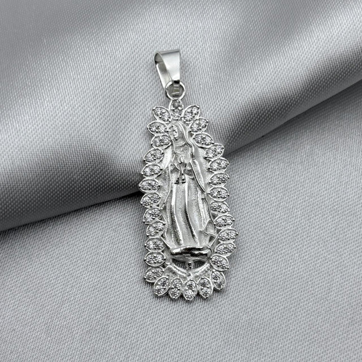 #D119 - Dije Virgen De Guadalupe Con Zirconia Plata - A09/6.2