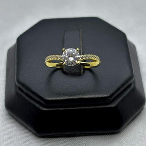 #AD10172 - Anillo Solitario Con Zirconia Oro 10K - I01/2.0