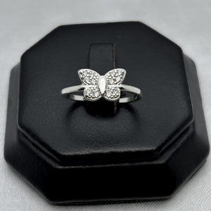#AD119 - Anillo Mariposita Con Zirconia Plata - B09/1.8