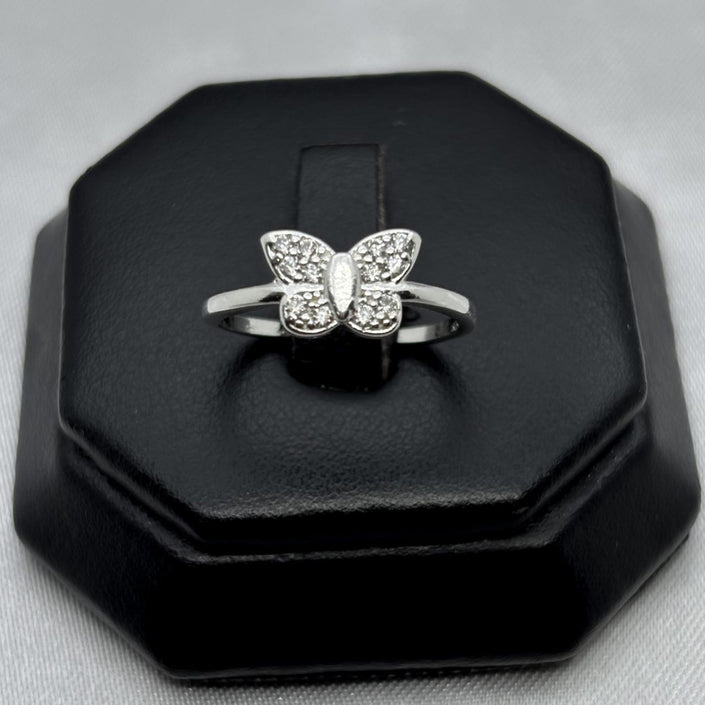 #AD119 - Anillo Mariposita Con Zirconia Plata - B09/1.8