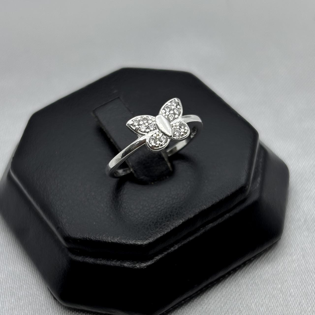 #AD119 - Anillo Mariposita Con Zirconia Plata - B09/1.8