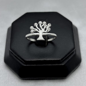 #AD219 - Anillo Árbol De La Vida Con Zirconia Plata - B09/1.6