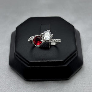 #AD270 - Anillo Zirconia Doble Plata - A09/2.8