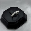 #AD199 - Anillo Flores Media Churumbela Con Zirconia Plata - B10/1.8