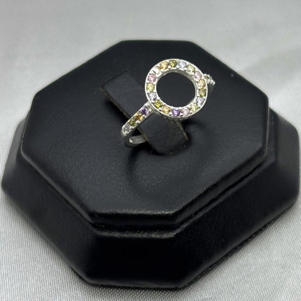 #AD204 - Anillo Circulo Con Zirconias Plata - A09/2.1