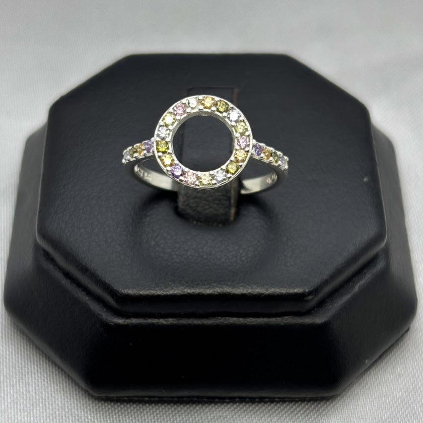 #AD204 - Anillo Circulo Con Zirconias Plata - A09/2.1