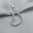 #D486 - Dije Corazón Corona Con Zirconia Plata - A09/2.6