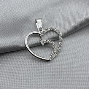 #D488 - Dije Corazón Con Zirconia Plata - A09/2.6
