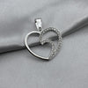 #D488 - Dije Corazón Con Zirconia Plata - A09/2.6