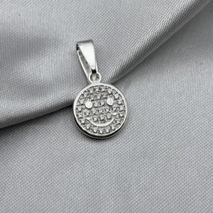 #D481 - Dije Carita Feliz Con Zirconia Plata - A10/1.8