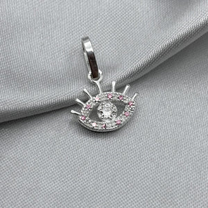 #D466 - Dije Ojo Turco Con Zirconia Plata - B10/1.5