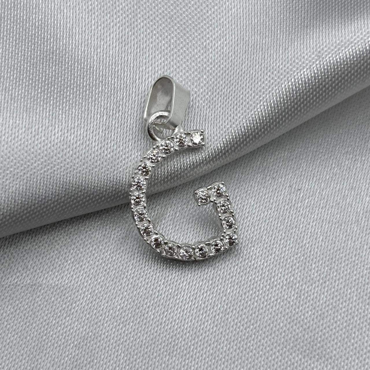 #D459 - Dije Letra Con Zirconia Plata - B09/1.3