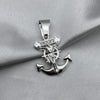 #D484 - Dije Cristo Y Ancla Con Zirconia Plata - A09/4.2