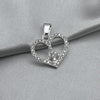 #D483 - Dije Corazón Hippie Con Zirconia Plata - A09/1.5