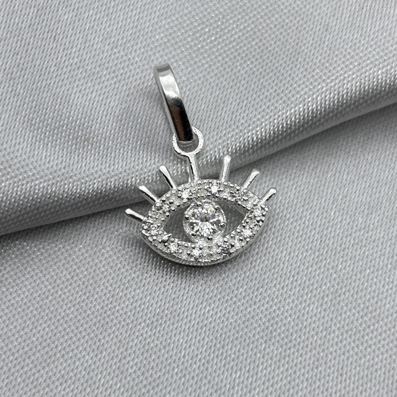 #D466 - Dije Ojo Turco Con Zirconia Plata - B10/1.5