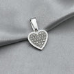 #D464 - Dije Corazón Con Zirconia Plata - A10/1.7