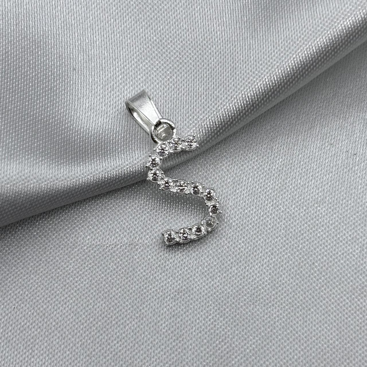 #D459 - Dije Letra Con Zirconia Plata - B09/1.3