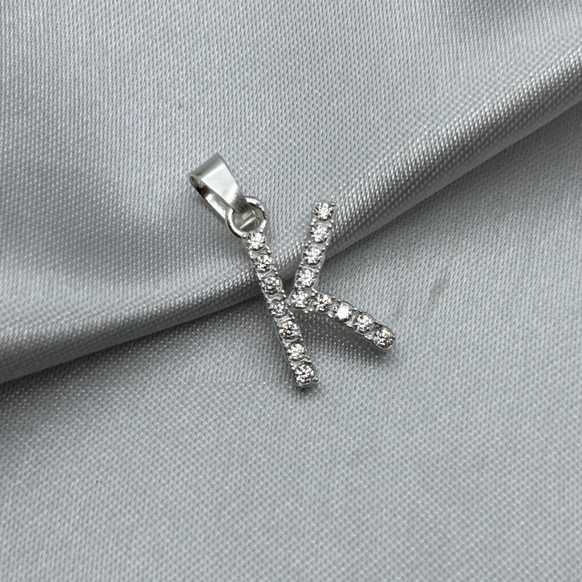 #D459 - Dije Letra Con Zirconia Plata - B09/1.3