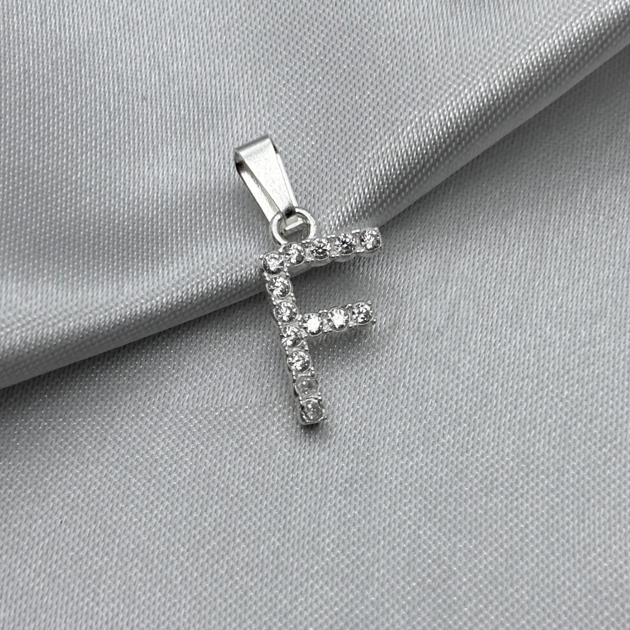 #D459 - Dije Letra Con Zirconia Plata - B09/1.3