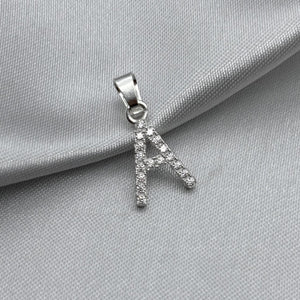#D459 - Dije Letra Con Zirconia Plata - B09/1.3