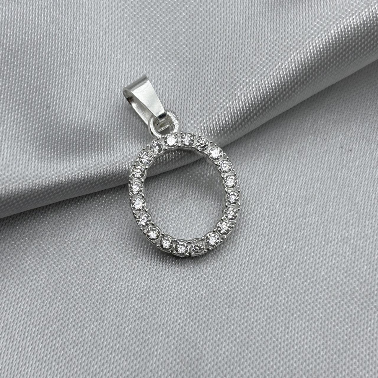 #D459 - Dije Letra Con Zirconia Plata - B09/1.3