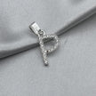 #D459 - Dije Letra Con Zirconia Plata - B09/1.3