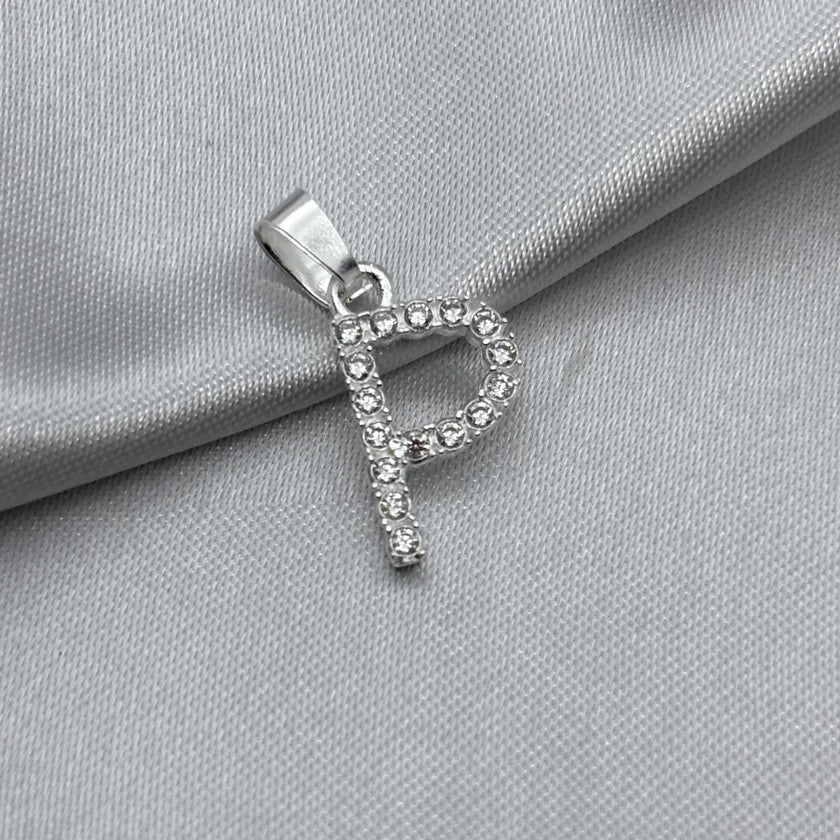 #D459 - Dije Letra Con Zirconia Plata - B09/1.3