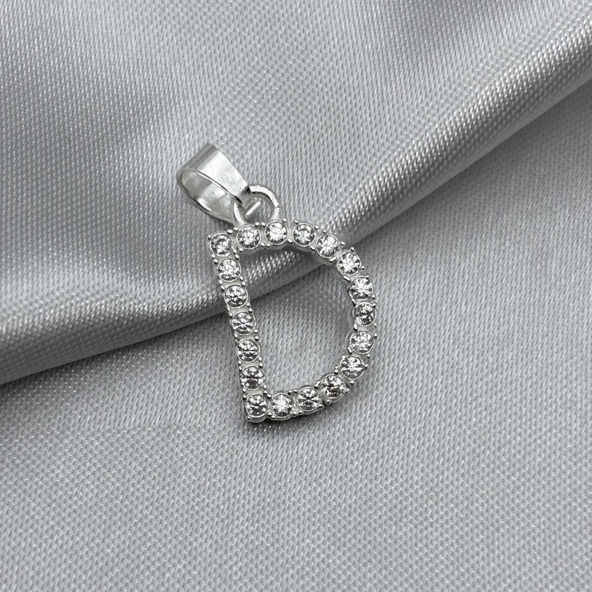 #D459 - Dije Letra Con Zirconia Plata - B09/1.3