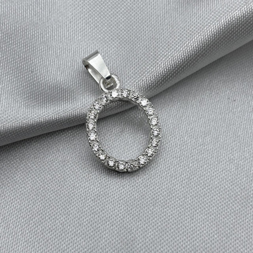 #D459 - Dije Letra Con Zirconia Plata - B09/1.3