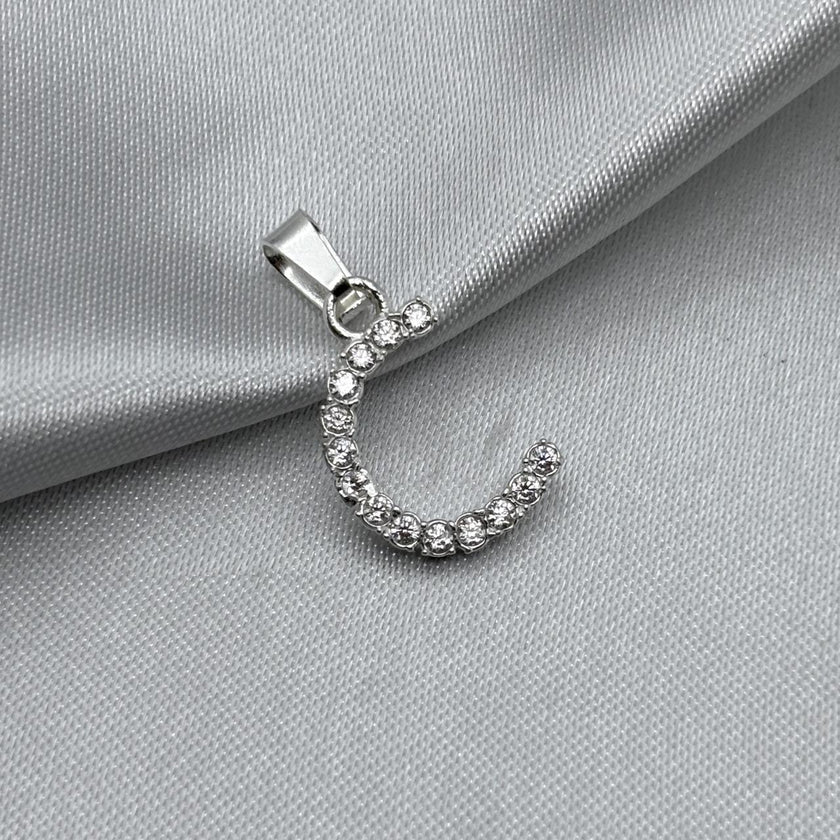 #D459 - Dije Letra Con Zirconia Plata - B09/1.3