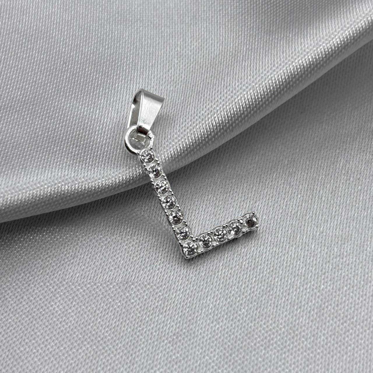 #D459 - Dije Letra Con Zirconia Plata - B09/1.3