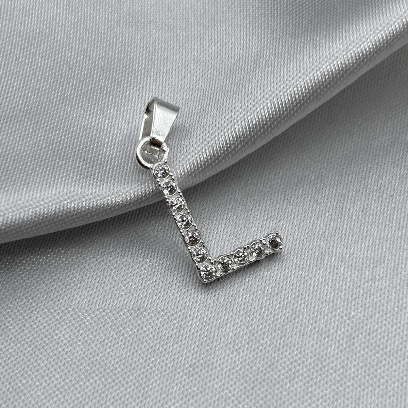 #D459 - Dije Letra Con Zirconia Plata - B09/1.3