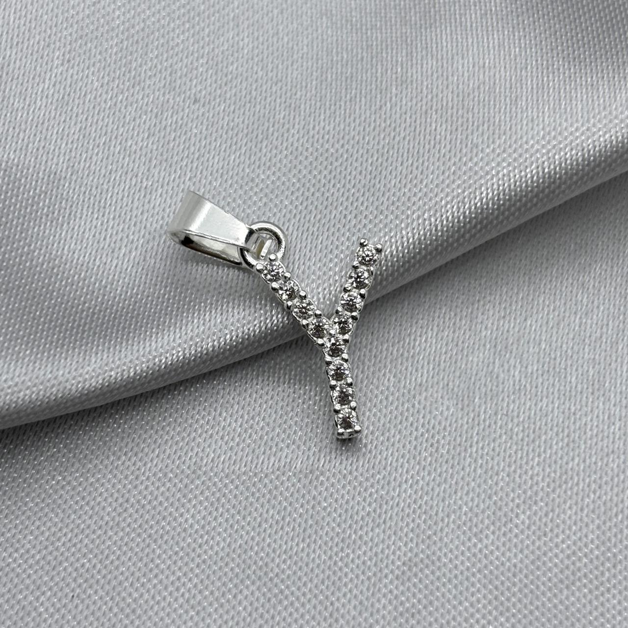 #D459 - Dije Letra Con Zirconia Plata - B09/1.3