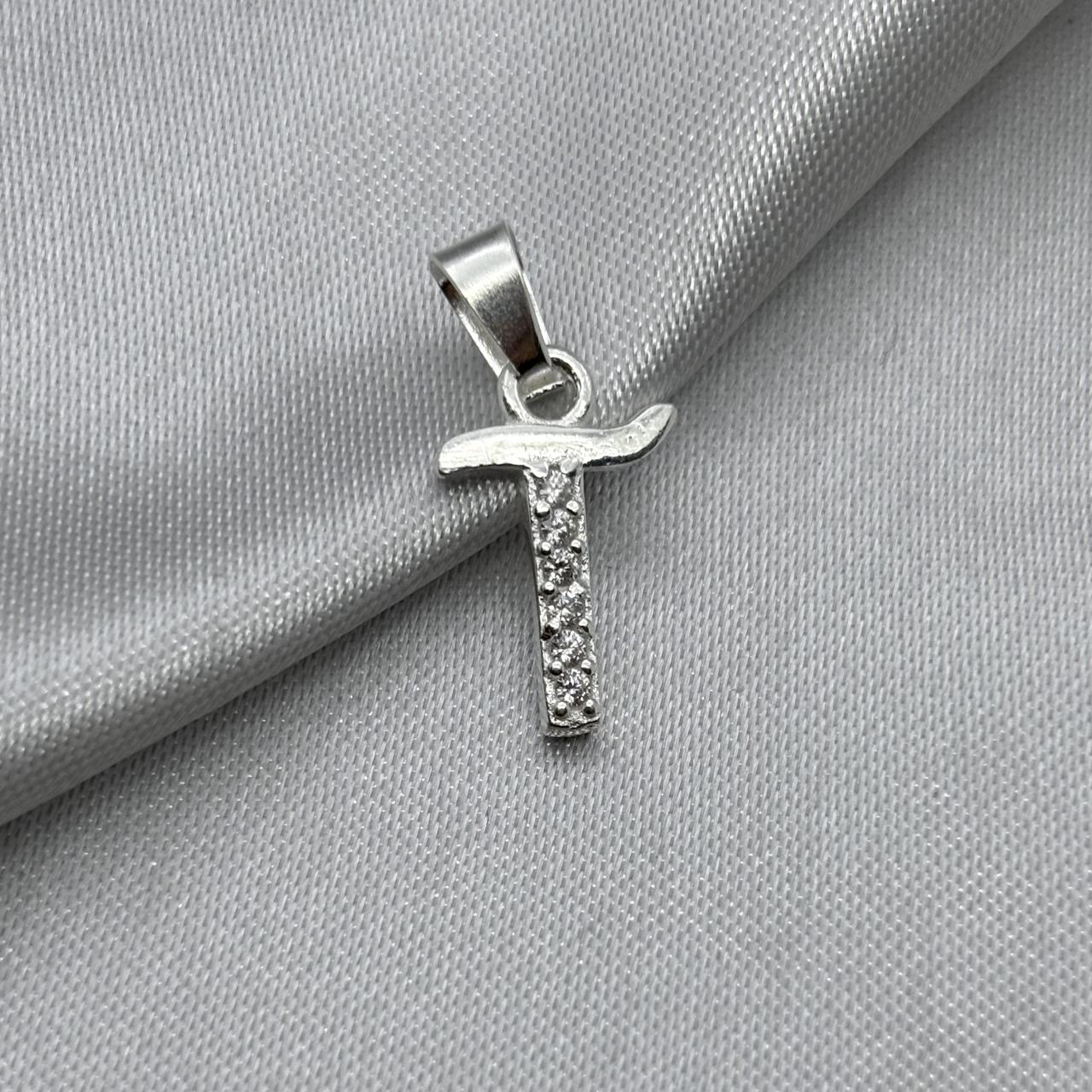 #D561 - Dije Letras Con Zirconia Plata- B09/1.5