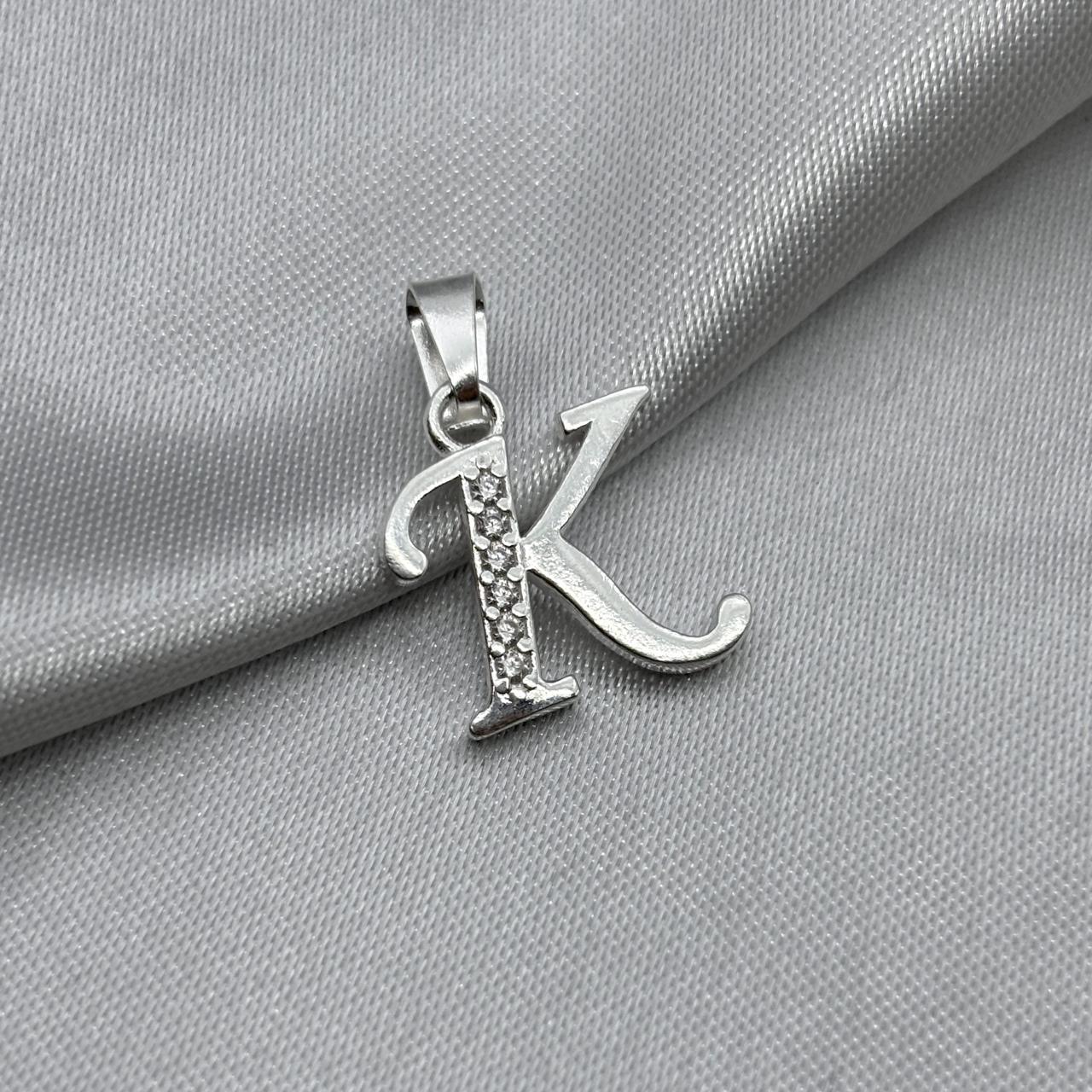 #D561 - Dije Letras Con Zirconia Plata- B09/1.5