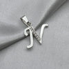 #D561 - Dije Letras Con Zirconia Plata- B09/1.5