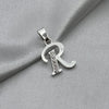 #D561 - Dije Letras Con Zirconia Plata- B09/1.5