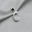 #D561 - Dije Letras Con Zirconia Plata- B09/1.5