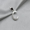 #D561 - Dije Letras Con Zirconia Plata- B09/1.5