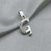 #D561 - Dije Letras Con Zirconia Plata- B09/1.5