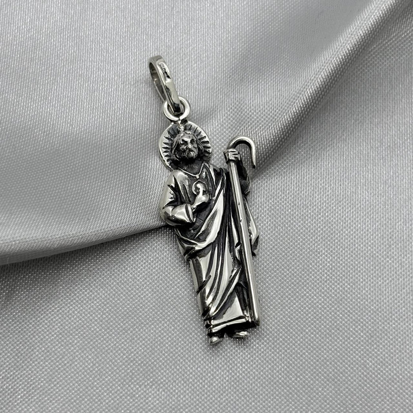 #D109 - Dije San Judas Tadeo Plata Pavonada - A13/15.9