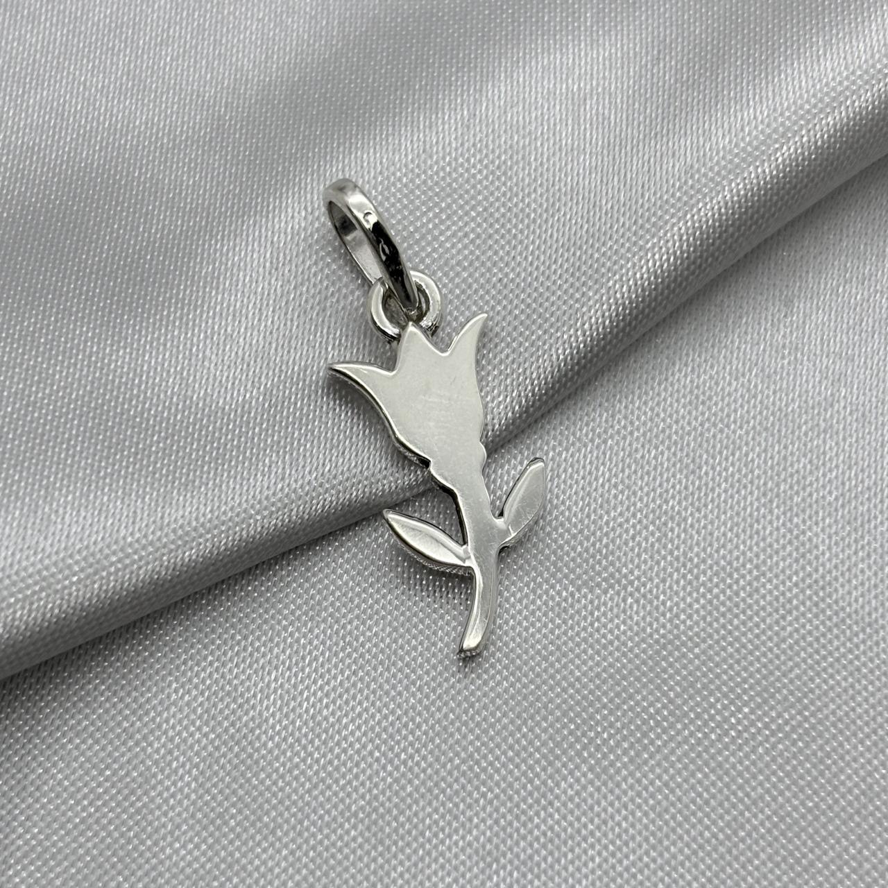 #D269 - Dije Tulipán Plata Pavonada - A13/2.5