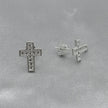 #BR278 - Broquel Cruz Con Zirconia Plata - B17/0.8