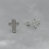 #BR278 - Broquel Cruz Con Zirconia Plata - B17/0.8