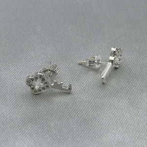 #BR283 - Broquel Llave Con Zirconia Plata - F80/