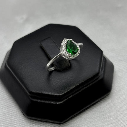 #AD464 - Anillo Gota Con Zirconia Plata - A09/1.5